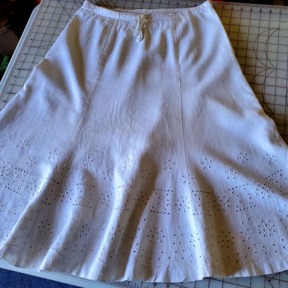 Ecologie Linen Blend Off white Gored Skirt size 4